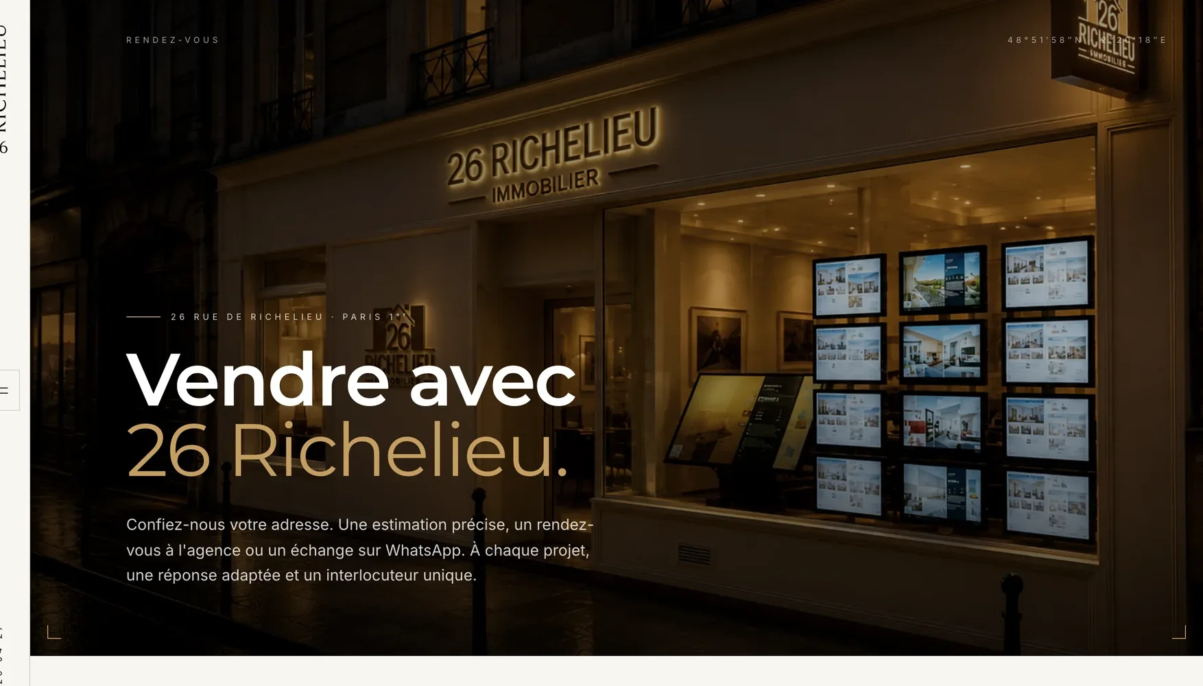 Page de contact du site 26 Richelieu